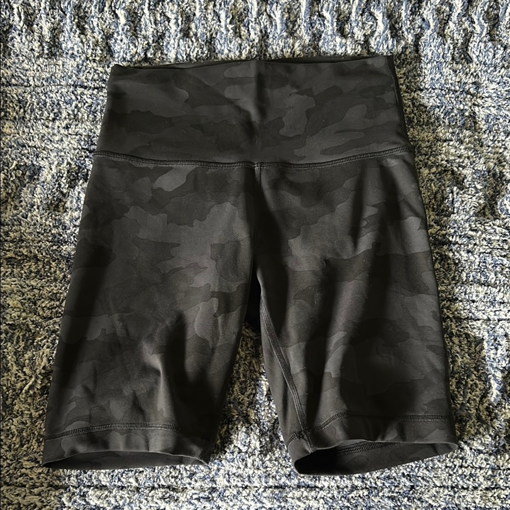 Black Camouflage lululemon biker shorts